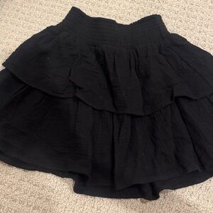 Miami Elegant Black Ruffled Mini Skirt